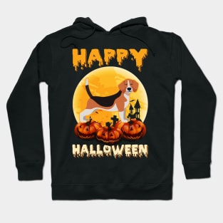 Beagle Halloween Scary Pumpkin Moon Costume Hoodie